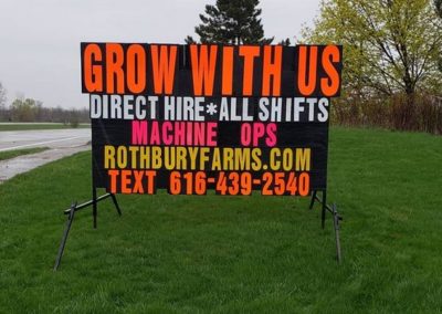 Big neon letters helping Rothbury Farms get new people