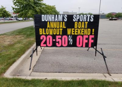 Light Bright Portable Black Signs Dunhams retail seasonal sale